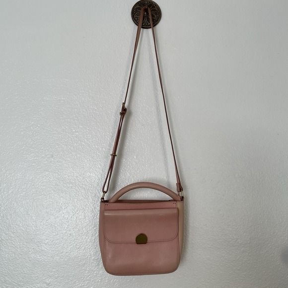 Madewell Handbags - Madewell Mini Abroad Shoulder Bag Dusty Pink Leather Purse Adjustable Strap